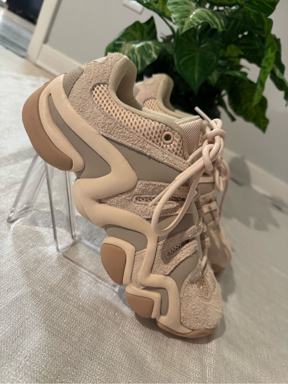 adidas Beige/Tan Suede & Mesh Trainers